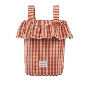 Minicoton Basket Vichy - Rose + Red Diaper Bag